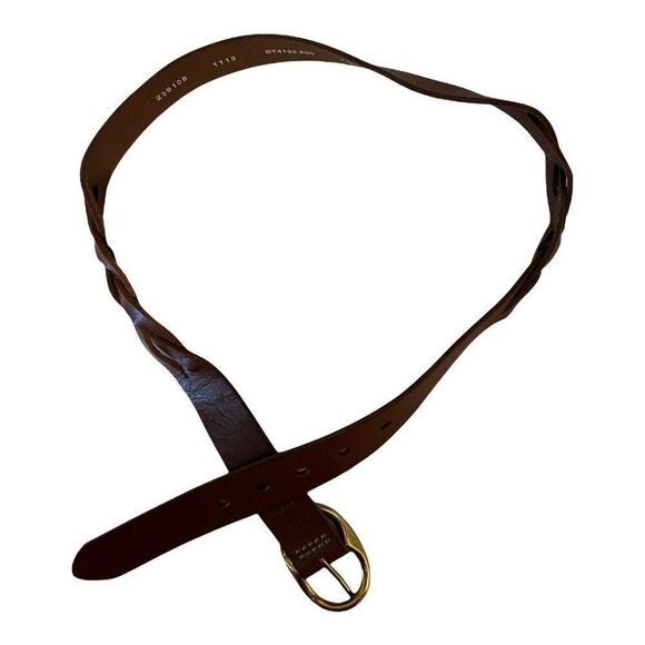 Fossil Accessories - Fossil Genuine Leather Belt Womens Brown GOLD Buckle Braided 5 Hole 37x 1.25